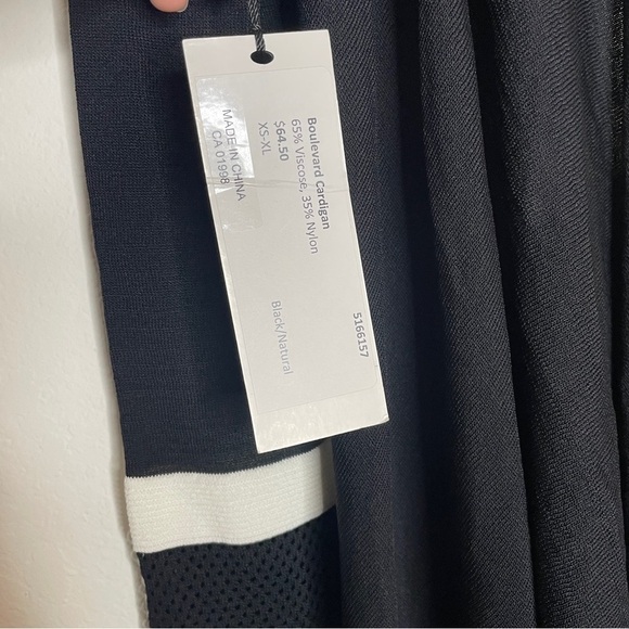 NWT Tonia Debellis Black and White Waterfall Cardigan Open Front Size S - Picture 12 of 13